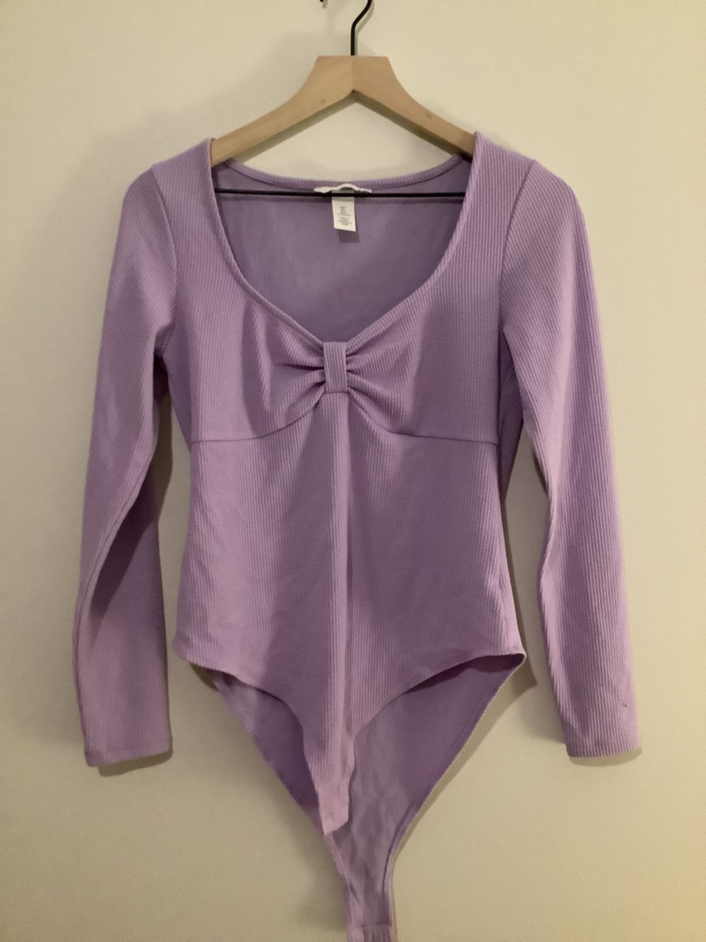 H&M Lavender Ribbed Long Sleeve Bodysuit